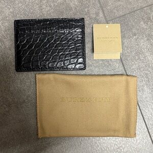 BNWT Authentic Burberry Black Real Alligator Card Holder